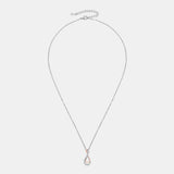 925 Sterling Silver Inlaid Moissanite Infinity Pendant Necklace