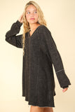 VERY J Mineral Washed Oversized A-Line Mini Dress