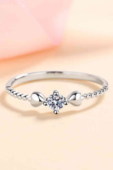 Adored Moissanite Heart 925 Sterling Silver Ring