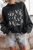 Skeleton Graphic Round Neck Long Sleeve Sweatshirt