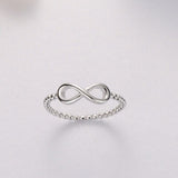 Number 8 Zircon 925 Sterling Silver Ring