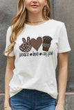 Simply Love Full Size PEACE LOVE COFFEE Graphic Cotton Tee