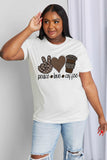Simply Love Full Size PEACE LOVE COFFEE Graphic Cotton Tee