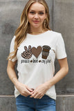 Simply Love Full Size PEACE LOVE COFFEE Graphic Cotton Tee