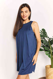 Double Take Round Neck Sleeveless Mini Dress