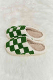 Melody Checkered Print Plush Slide Slippers