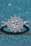 Moissanite Flower-Shape Split Shank Ring