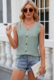 Eyelet Round Neck Wide Strap Tank