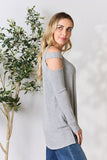 Hailey & Co Cutout Cold Shoulder Long Sleeve Top
