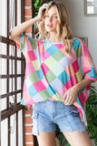 HOPELY Color Block Waffle Oversized T-Shirt