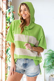 First Love Color Block Short Sleeve Hooded Top