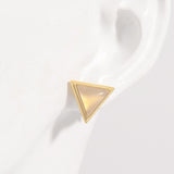 925 Sterling Silver Zircon Triangle Stud Earrings