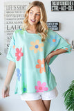 HOPELY Floral Waffle Oversize T-Shirt