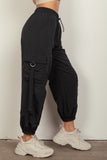 VERY J Elastic Waist Woven Cargo Pants