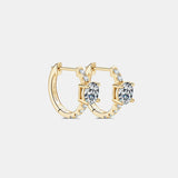 2.36 Carat Moissanite Zircon 925 Sterling Silver Hoop Earrings