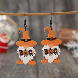 Wooden Dwarfs Pumpkin Dangle Earrings