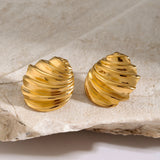 Stainless Steel Shell Shape Stud Earrings