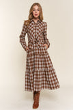 And the Why Plaid Tiered Midi Shirt Dress