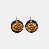 PU Leather Pumpkin Earrings