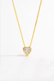 925 Sterling Silver Inlaid Zircon Heart Pendant Necklace