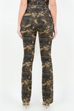 American Bazi V-Cut Ruched Camo Flare Pants