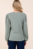 Mittoshop Round Neck Long Sleeve Rib Knit Top