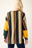 Celeste Full Size Striped Color Block Exposed Seam T-Shirt