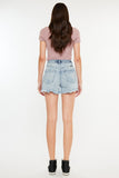 Kancan Distressed High Waist Denim Shorts with Pockets