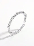 925 Sterling Silver Knot Shape Open Ring