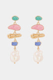 Abnormal Shape Zinc Alloy Synthetic Pearl Dangle Earrings