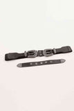 Symmetrical Zinc Alloy Buckle PU Leather Belt