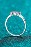 Moissanite Bow Rhodium-Plated Ring