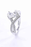 1 Carat Moissanite Teardrop 925 Sterling Silver Ring