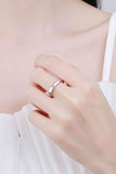 Inlaid Moissanite Rhodium-Plated Ring