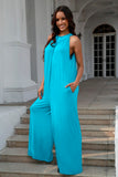 Double Take Full Size Tie Back Cutout Sleeveless Jumpsuit