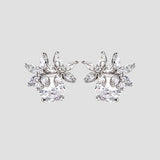 Zircon 925 Sterling Silver Flower Stud Earrings
