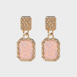 Geometric Alloy Dangle Earrings