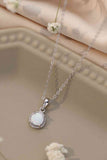 Opal Round Pendant Chain Necklace