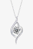 Platinum-Plated 1 Carat Moissanite Pendant Necklace