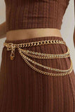 Rhinestone Decor Metal Chain Belt