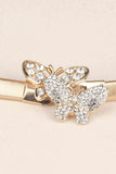Rhinestone Butterfly Elastic Metal Belt