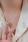 Moonstone Heart Lock Pendant Necklace