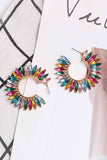 Zinc Alloy Acrylic C-Hoop Earrings