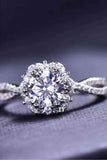 Platinum-Plated Six Prong 1 Carat Moissanite Ring