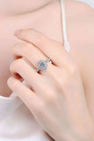 1 Carat Moissanite 925 Sterling Silver Halo Ring