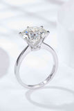 Platinum-Plated 5 Carat  Moissanite Solitaire Ring