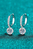 1 Carat Moissanite Rhodium-Plated Drop Earrings