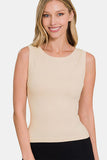 Zenana Round Neck Wide Strap Seamless Tank