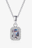 Square Moissanite Pendant Chain Necklace