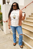 Simply Love Full Size NEVER TOO COLD FOR ICED COFFEE Short Sleeve T-Shirt